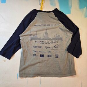 Vintage Leadville Trail 100‎ L MTB Race T-Shirt Long Slv Gray Mountains Colorado